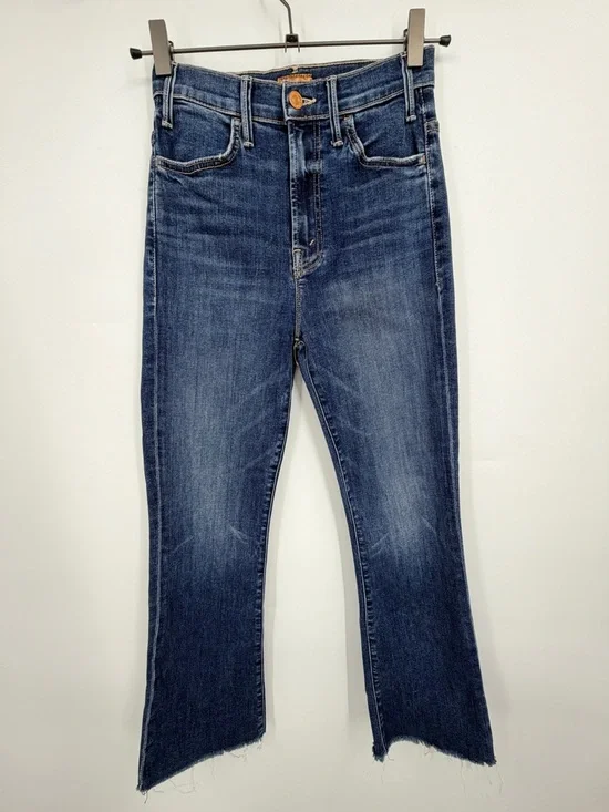 MOTHER The Hustler Ankle Fray Jeans Size 25 High Rise Flare Raw Hem - Picture 4 of 8